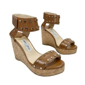 Jimmy Choo Tan Wedge Sandals